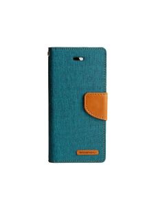 goospery-canvas-book-case-iphone-13-pro-green-front