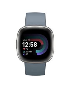 fitbit-versa-4-smart-fitness-watch-waterfall-blue-platinum-front