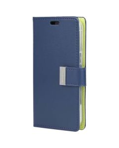 Goospery Rich Diary With Card Slot Book Case For iPhone Xs Max - Navy