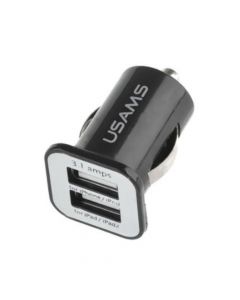 Buy USAMS Car Charger 2 port USB iPhone/iPad - 3.1amp BLACK